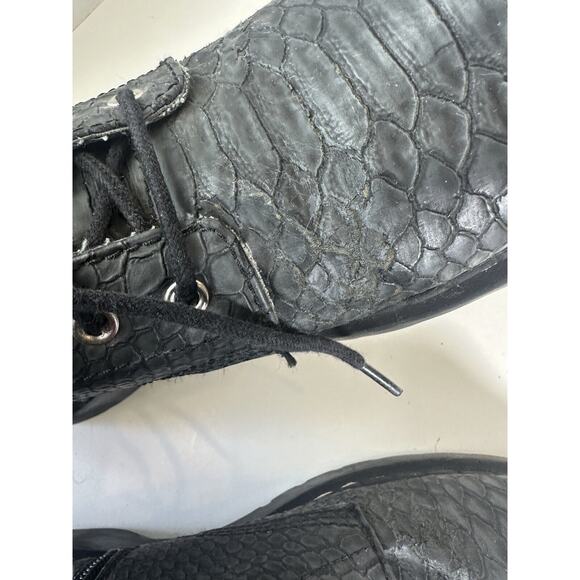 T.U.K. Reptile Pattern Combat Boot Y2k 90's Grunge Punk Gray US Women's Size 10 - Picture 11 of 16